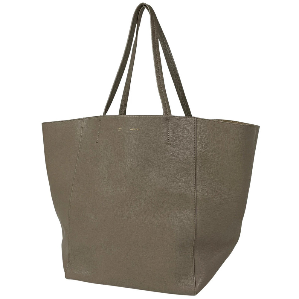 Celine Cabas Phantom Tote Bag Leather Greige Gray